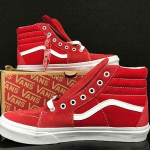 Vans SK8-HI Racing Red/Tru White Shoes Size 7 / EUR 39